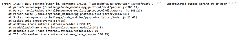 Single-quote error output (PostgreSQL)